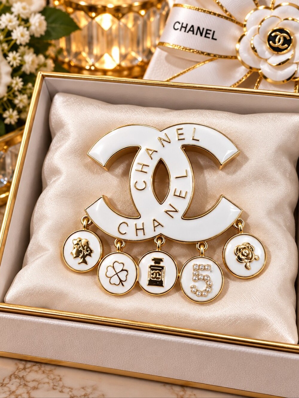 CC Monogram Brooch